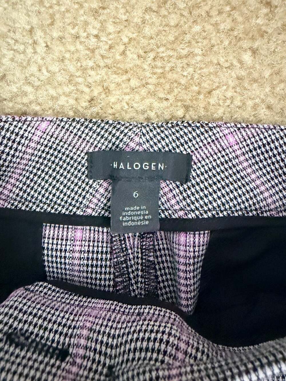 Halogen Plaid Flare Trousers Size 6 - Picture 4 of 5